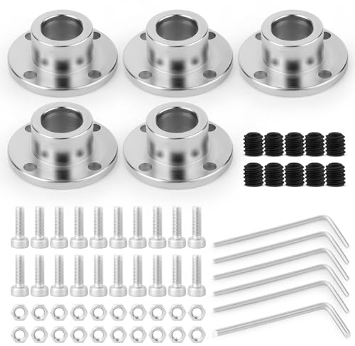 QCQIANG 5PCS 12mm flangia accoppiamento, accoppiatore albero motore, albero flangiato montaggio, per fai da te modello fatto a mano