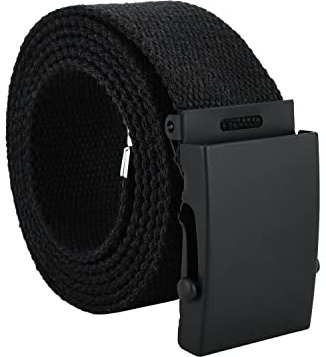 UPGRADE 3STYLE Cintura con fibbia scorrevole tipo militare (NERO NERO 2-4cm)