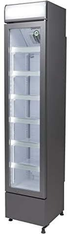 Gastro-Cool - Schmaler Getränkekühlschrank - Sockel - Slim Cooler - silber - GCDC130