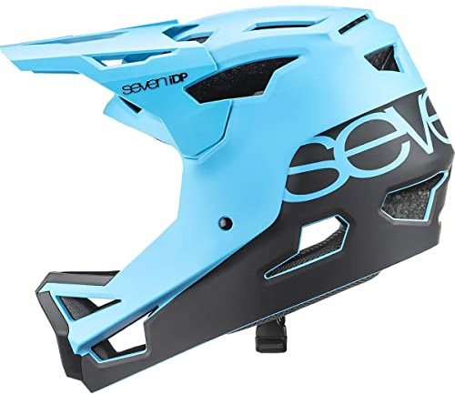 7 iDP Project 23 ABS MTB Mountain Bike Full Face Vented Bicycle Helmet (Matt Ocean Blue/Black, XL)