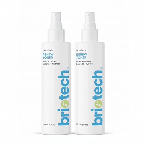 BRIOTECH Renew Toner, Hypochlorous Acid Spray, Minimize Appearance of Blemishes, Soothing Facial Mist for Sensitive Skin, Calm Redness & Bumps, Vegan, 4 fl oz (2 Pack)