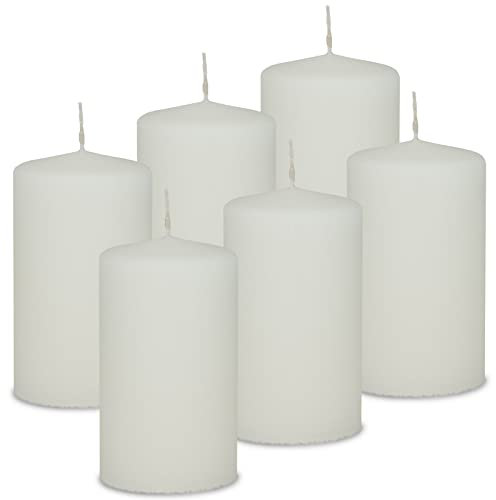 DecoLite: 6x Stumpenkerzen 130/70 mm Safe Candle - Selbstverlöschend - Brenndauer ca. 61 Stunden - 100% made in Germany von Wenzel Kerzen Wachskerzen - RAL Zertifiziert (wollweiss)