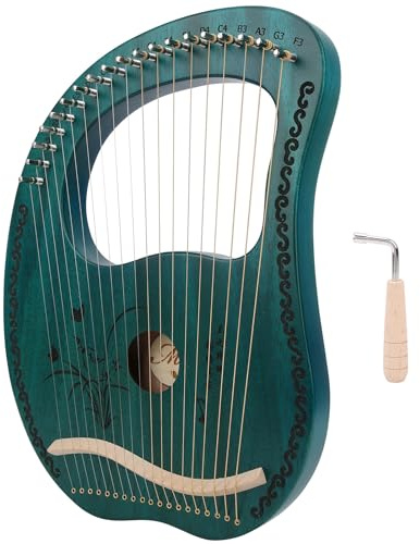 UPQRSG Lyra, Starke 19 Saitige 19 Ton Harfe Aus Mahagoni, Exquisite, Detaillierte, Tragbare Lyra Harfe mit Kleinen Ringenden und Stimmschlüssel für Musikliebhaber