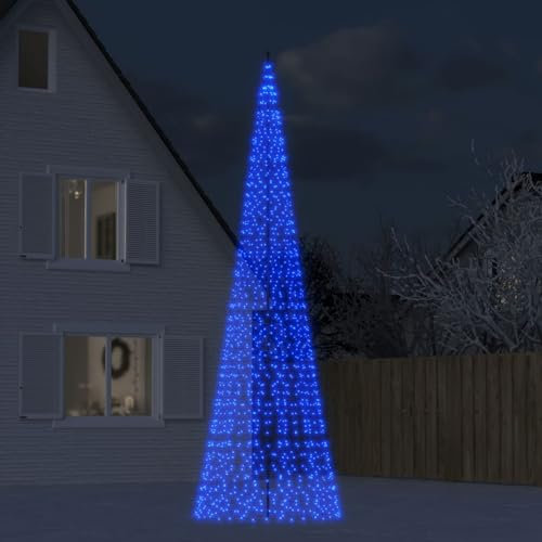 Homgoday Möbelbeleuchtung Weihnachtsbaum auf Fahnenmast 1534LED Blau 500 cm, Weihnachtsdekoration, Weihnachtsbaum, künstlicher Weihnachtsbaum, dünner Ständer