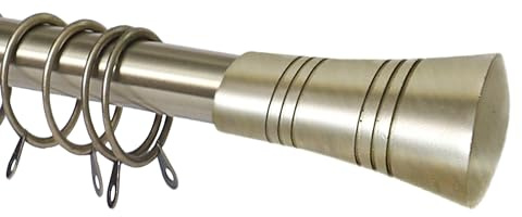 HOMEYA - Barra para Cortina Gruesa Extensible 70-120cm - Palo para Cortina Metal Chapado, incluye los soportes y kit de montaje, Barra Extensible Grosor de 29mm