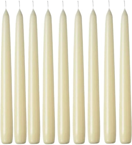 1Above 50-pack avsmalnande middagsljus | oparfymerade - långsamt brinnande ljus | Multi-Purpose | rökfria ljus (elfenben)
