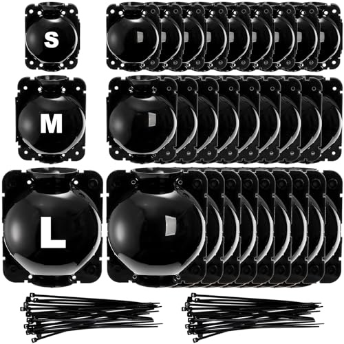 Elsjoy 30 Pack 3 Sizes Plant Root Growing Box with 120 pcs Zip Ties, Air Layering Propagation Ball Kit Reusable Tree Rooting Grafting Tools, Root Propagation Ball Set for Fast Propagation