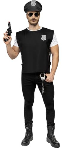 Funidelia | Kit de Policía para Hombre y Mujer - Guardia, Agente, FBI, Profesiones, Despedida de Soltero - Accesorios para Adultos - Negro