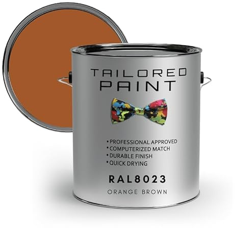 Tailored Paint uPVC Window & Door 1K Paint Brush or Spray On - Gloss Finish - RAL8023, Orange Brown - 250ml Tin