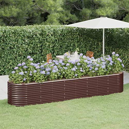 ShGaxin Lit surélevé de Jardin Acier Enduit de Poudre Marron,Bordure Pierre,Kit Gabion,Gabion Jardiniere