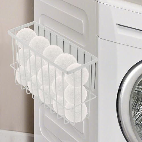 BigKing Dryer Ball Container, Hanging Storage Basket Box, Punch-Free Storage Rack for Storing Dryer Balls, Laundry Supplies(Ball Not Included)
