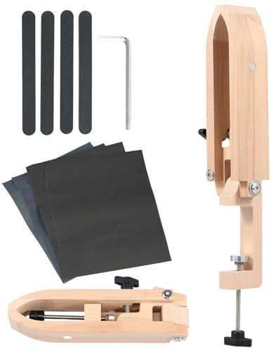 Leather Stitch Pony Beech Wood Hand Sewing Clamp with Adjustable Table Mount Foldable Table Desktop Stitching Pony Horse Leather Clamp for DIY Leathercraft Sewing Stitching