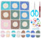 PLIGREAT Kit de Crochet pour Débutants - Couverture Carrée en Forme de Marguerite - DIY avec Instructions Vidéo pour les Amateurs