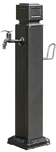 Faucet Column Freestanding Garden Water Column, Outdoor Patio Water Faucet Post/Courtyard Fountain Tap Pillar With Spout & Hose Rack, Anti-Freezing Retro Watering Irrigation Systems Stand (Color : Bla