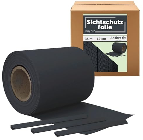Kingpower Pellicola frangivista in PVC per recinzioni a doppia asta, per recinzione, recinzione, recinzione, recinzione, giardino, antracite, 35 m