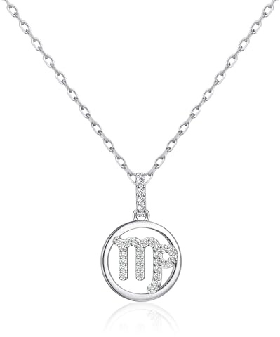 Philip Jones Virgo Star Sign Zodiac Necklace with Zircondia® Crystals