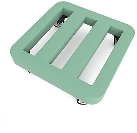 Pflanzenregal aus Metall mit Rädern für den Innen- und Außenbereich, schwarzer Pflanzenständer mit grünem Tablett, 25 cm, Gartenwagen, Container-Zubehör