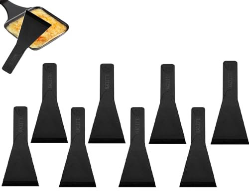 8 pieces raclette scraper, raclette spatula, small spatula, spatula for the kitchen, scraper kitchen, spatula, kitchen tools, kitchen utensils for non-stick, cheese, grills, gourmets, boards, frying
