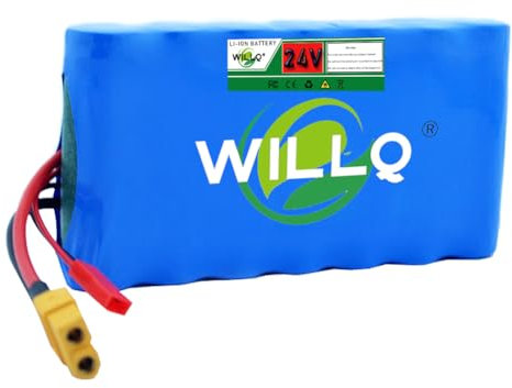WILLQ Batteria agli ioni di Litio 7S1P 25,2 V 3000 mAh, Batteria di Ricambio Ricaricabile 24 V 3 Ah per Monopattino Elettrico/Piccola tavola da Pesca/Luce LED