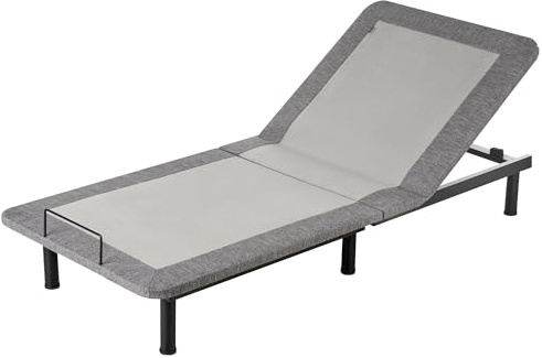 Beliani Lattenrost gepolstert grau elektrisch 80x200 cm mit Fernbedienung Brunoy