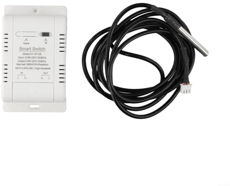 Bebykilemi WiFi Temperature Humidity Smart Switch with for eWeLink App Control Automation Timer Schedule Data Recording 20A 3800W for Home Greenhouse Fish Tank(B)