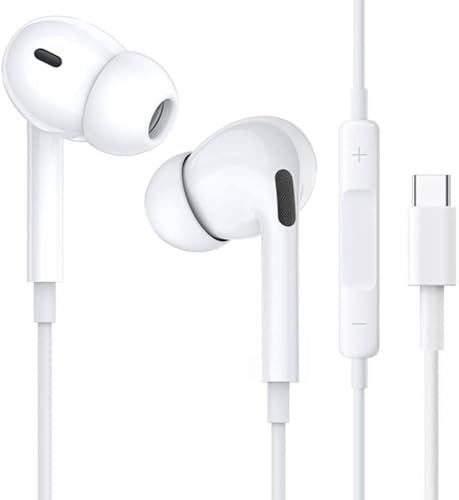 Écouteur USB C,Ecouteurs Magnétique Filaire HiFi Stéréo Compatible avec iPhone 16/15 Pro Max Plus,iPad Pro Air,Samsung Galaxy S25/S24/S23/S22/Ultra,Google Pixel,Huawei,Xiaomi,Android,Type C