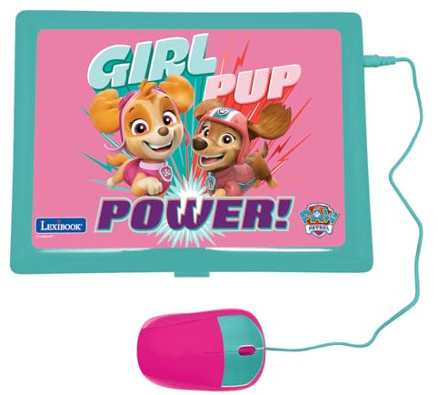 Lexibook Paw Patrol franska/engelska tvåspråkig pedagogisk dator, barnleksak med 124 aktiviteter för att lära, ha kul och spela piano, rosa, JC598PAGi1LXB