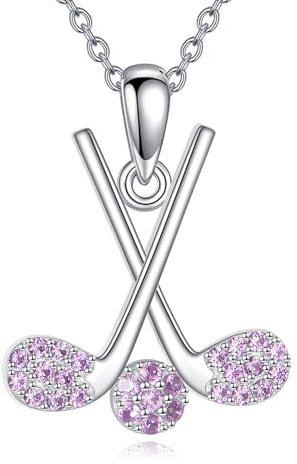 ONEFINITY golfhalsband 925 sterlingsilver golfklubbor och bollhänge halsband sportsmycke golf-älskare gåvor för kvinnor golfspelare