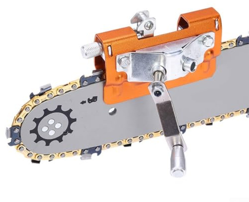 Chainsaw Chain Sharpener with Adjustable Jig Compatible with 8 20 Inch Chains Hand Crank for Efficient and Precise Sharpening on Various Chainsaw Chains (bule)