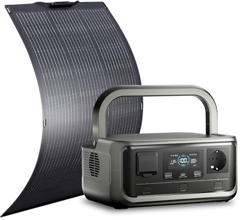 ALLPOWERS VOLIX P300 Tragbare Powerstation mit Solarpanel SP027 100W, 256Wh LiFePO4 Akku Solargenerator mit Solarpanel, 300W Wechselstrom, PD100W USB-C Anschluss, App Steuerung für Camping und Reisen