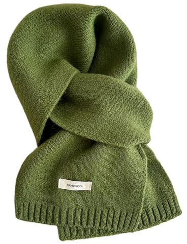 Generisch Winterschal Wollschal Weiche Warm Strickschal - 100% Wolle - Herbst Winter Einfarbig Gestrickter Schal Vielseitiger Kaschmir-Halsschal für Damen Herren, 160 x 20 cm