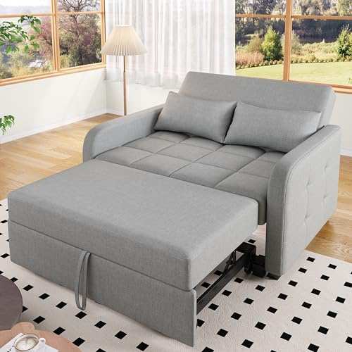 Oxtao Multifunktionale Klapp-Sofa-Bett, Verstellbares Rückenteil Sofa, Ideal für kleine Wohnungen und Studentenwohnheime, Komfort-Sofa-Bett (Antik Grau-1)
