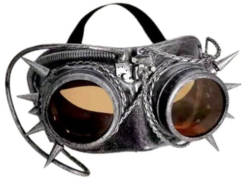 TLMDXTEU Masque Steampunk Masque punk demi-visage Cosplay équipement en plastique Cosplay d'Halloween(Silver)
