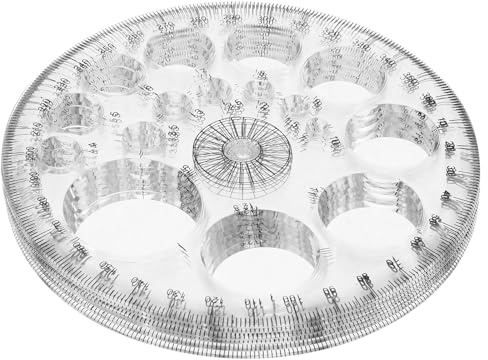 Gogogmee 6 Pezzi Goniometro Circolare Trasparente 360° 115 CM Strumento di Disegno Matematico Righello da Disegno per Progettazione Architettonica e Uso Scolastico
