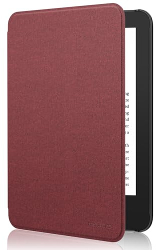 MoKo Hülle für 6 Amazon Kindle 11.Gen,2024/2022, Denim Wein Rot | Leichte Schutzhülle，Auto Aktiv-/Ruhemodus, wasserdichte Schutzhülle,für Amazon Kindle Basic 11. Generation 2024/2022