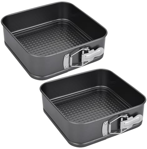 LUPATDY Eckige Springform,2 Stück Tortenform 4‘’ springform 12 cm Quadratisch,Backform mit Antihaftbeschichtet,Karbonstahl Kuchenform für Backutensilien Set - Küchen zubehör kuchenbackform