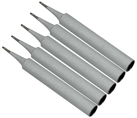 Set 5 Punte di Ricambio per Stazione Saldante 937 e Saldatore 070D - Punta Fine 0,5mm Tonda Modello N1-26 - Ricambi Alta Precisione per Saldatura a Stagno Professionali (Diametro Innesto 6mm)