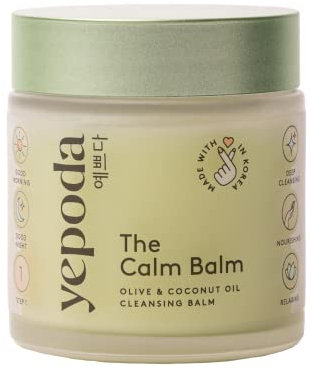 Yepoda The Calm Balm, Desmaquillante Suave y Bálsamo Limpiador Profundo, Elimina Maquillaje Resistente al Agua e Impurezas, Limpiador Facial Coreano Vegano para Todo Tipo de Piel, 80 g