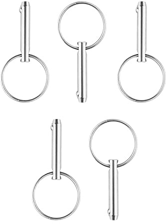 Schnellspannstift, 6,3 mm, Schnellspanner, Kugelstift für Boot, Bimini, Scharnier, Marine, Edelstahl, 316, Bootszubehör, 5 Stück