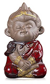 xuejuanshop Sun Wukong Statue Dekoration Desktop-Skulptur Keramik AFFE King Statue Handwerk Modell Skulptur Büro Dekoration Geschenk Desktop Zubehör Figuren AFFE King Figur