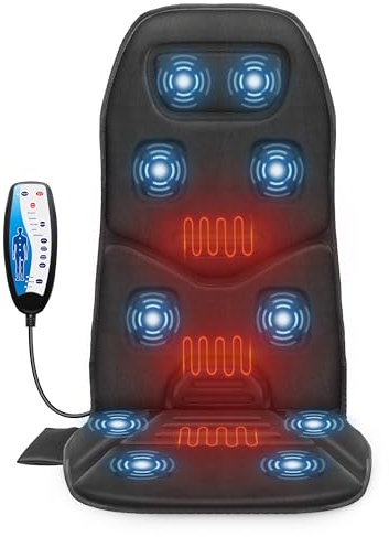 Comfier Back Massager with Heat, Massage Chair with 10 Vibration Massage Motors, Massage Chair Pad for Back Pain, Chair Massager, Massage Seat Cushion for Home Office Use,Father's Day Gifts for Dad