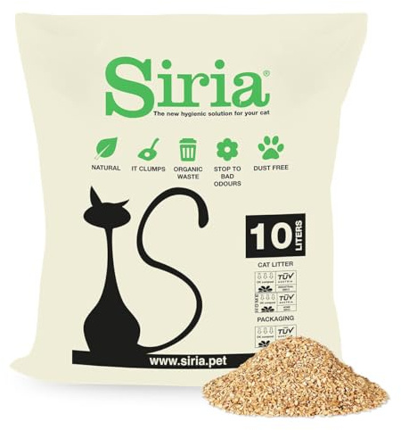 Siria 10L-Sac DE Test-Litière pour Chats Végétale et Agglomérante