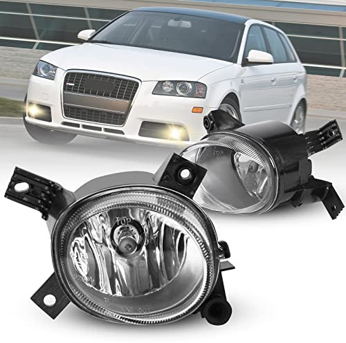 Tula Motoren Phare antibrouillard pour A3 (8P1/8PA) S-Line Pare-chocs S3 A3 Convertible (8P7) A4 (8EC/8ED) V-System A4 Convertible (8H7/8HE) S-Line Version, 1 paire (H11-55W), verre transparent