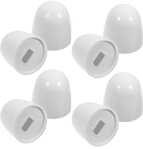 DOITOOL 8st Schraube Dekorative Abdeckung Universelle Wc-bolzenkappen Toilettenschraubenabdeckungen Aus Kunststoff Wc-schraubverschlüsse Wc-bodenkappen Kunststoffkappe Abs Weiß Universal-