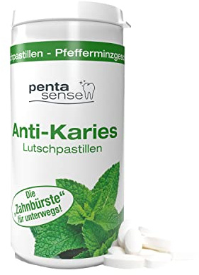 PentaSense® - Xylit Anti Karies Läskande tabletter med smak av jordgubbar som bekämpar plack och syra, hjälper till att bevara tandemaljen - 150 stycken