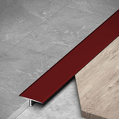 VIZET Perfil de transición Aluminio Listón De Borde De Alfombra Y Suelo, Autoadhesivo Banda De Unión para Suelos Laminados/Barra Divisoria Plana, para Puerta De Entrada Balcón Portales