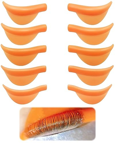 NAMIS Wimpernlifting Pads 10 Stück Wimpern Dauerwelle Pad Wiederverwendbare Lash Lifting Silikon Pads, Lockenwickler Wimpern XS/S/M/L/XL, 5 Größen, Wimpern Lift Stangen, Neue Form (Orange)