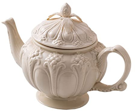PHENOFICE Britische Retro Kaffeekanne Keramik Vintage Relief Kaffeekessel Für Tee Party Milch Saftgeeignet Dekorativ