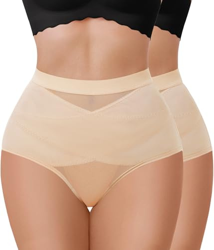 Gotoly 2 Piece Shapewear for Women Tummy Control Knickers Lower Belly Waist Trainer Panties Slimming Shaping Underwear Body Shaper