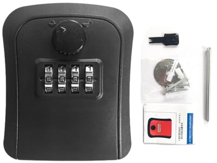 Wall Key Lock Box - Cerradura Exterior Segura, Caja de Seguridad | Almacenamiento de combinación de 4 dígitos, Titular Seguro Fijo, Entrada de Puerta de Dispositivo de Bloqueo confiable, a